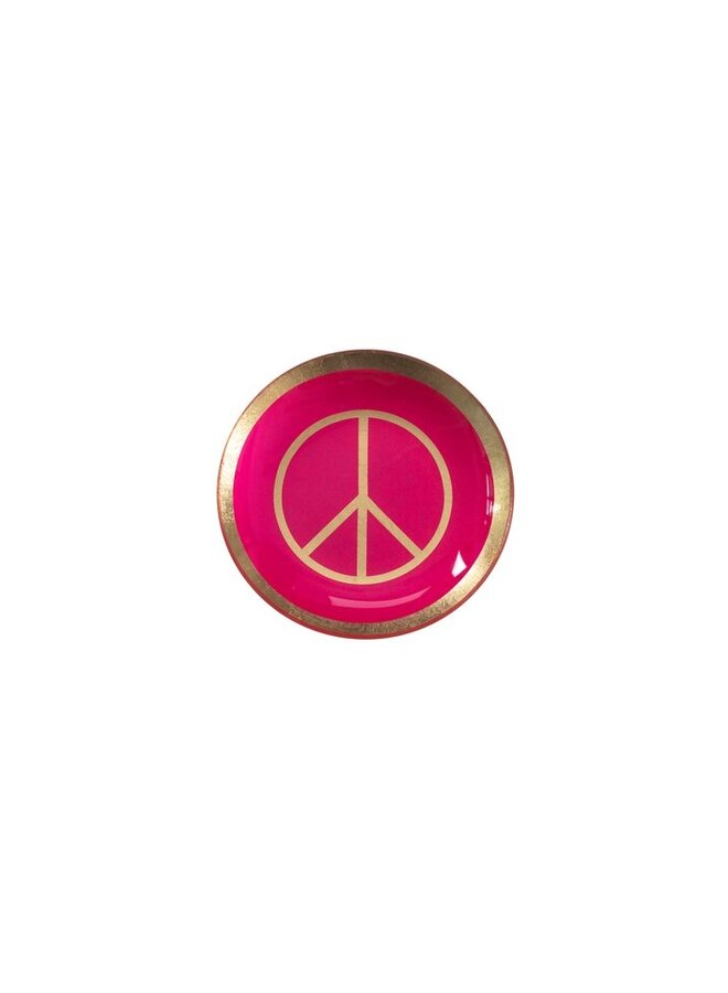 Love plates, glass plate s, peace, round, neon pink