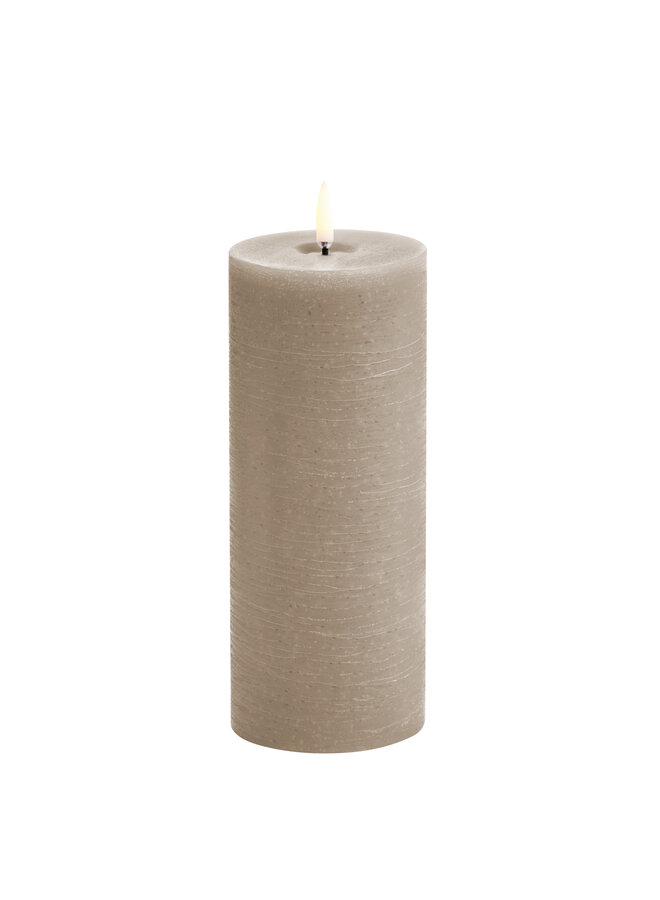Led pillar melted candle, sandstone, Rustic, 7,8x20 cm