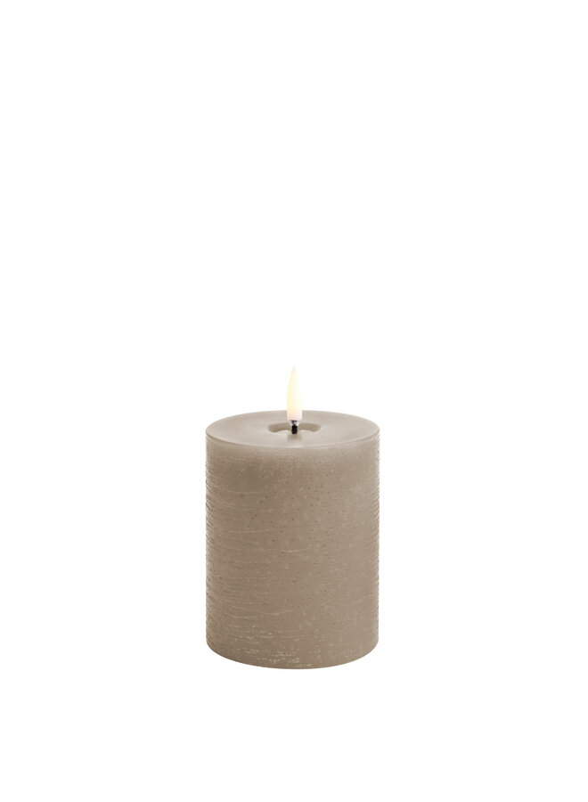 Led pillar melted candle, sandstone, Rustic, 7,8x10 cm