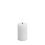 Led pillar melted candle, nordic white, smooth, 5x7,5cm
