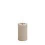 Led pillar melted candle, sandstone, smooth, 5x7,5 cm