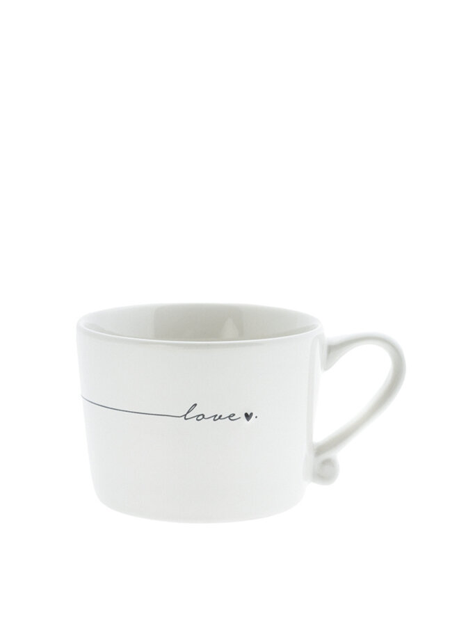 Cup White sm/Love in Black 8.5x7x6cm