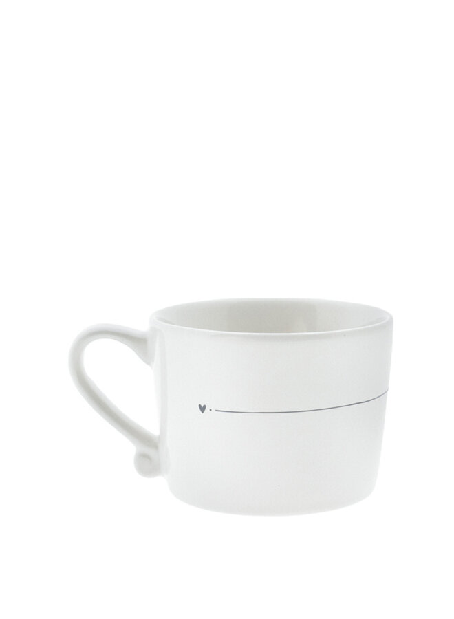 Cup White sm/Love in Black 8.5x7x6cm