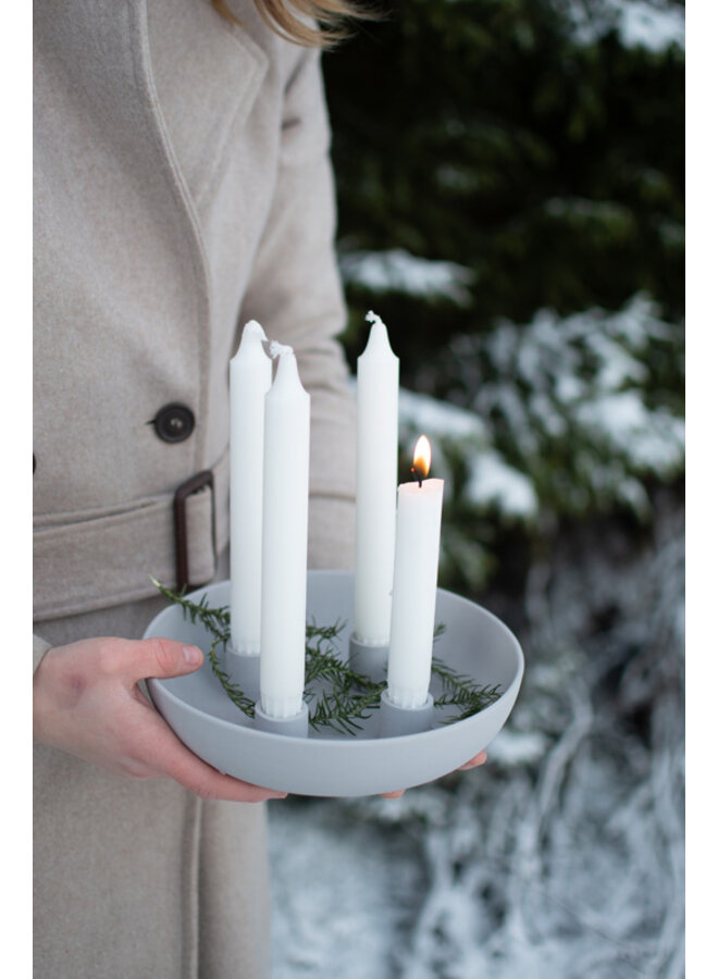 GRANHOLMEN Light grey candlestick