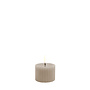 LED pillar candle grooved, Sandstone, Smooth, 5,8x4,5 cm