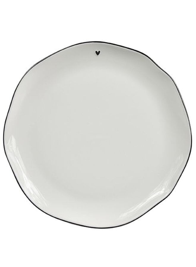 Dinner Plate White/edge Black 27cm