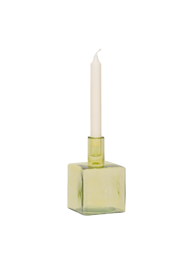 Candle holder Cubico pale green