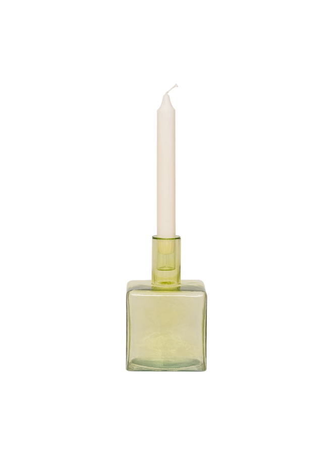 Candle holder Cubico pale green