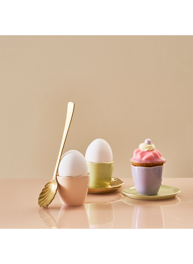 Good Morning egg cup pale green, set of 2, in gift pack