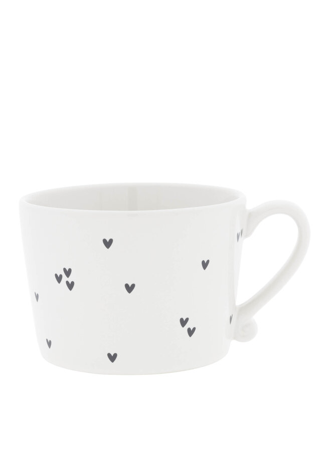 Cup White/Little Hearts Black