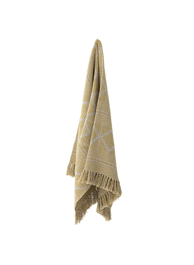Gutte throw Yellow ,recycled cotton Bloomingville 160x130