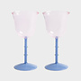 Wine glass dot pink set of 2 Klevering