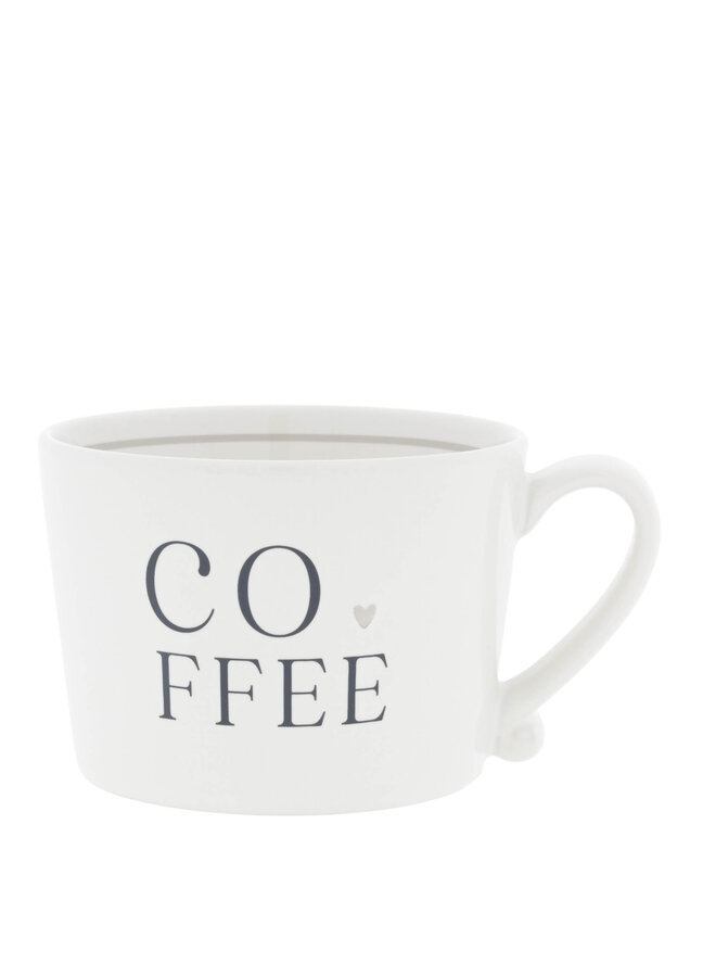 Cup White/COFFEE with heart titane