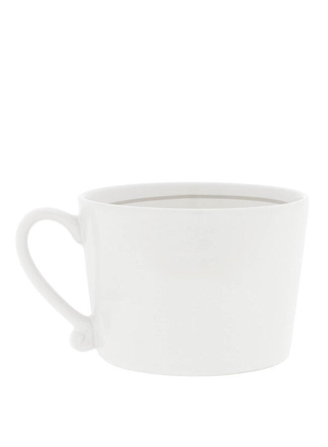 Cup White/COFFEE with heart titane