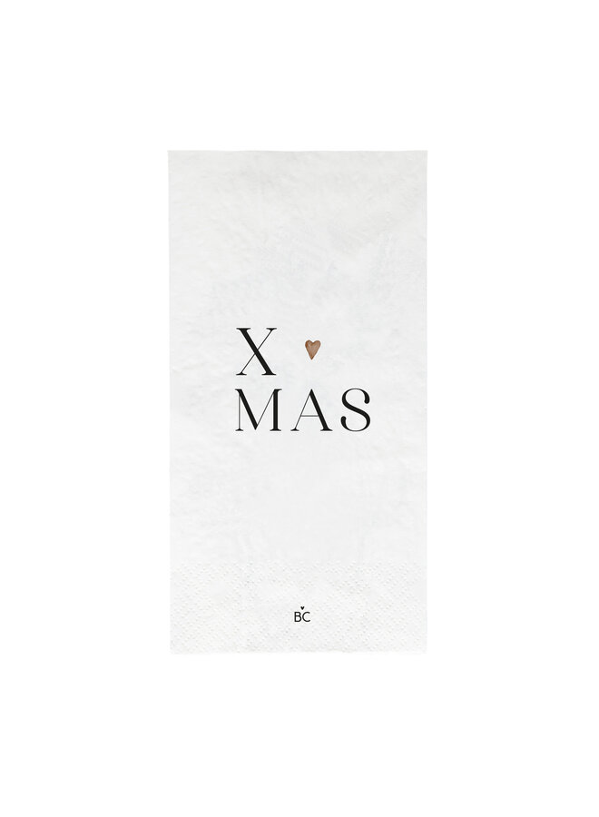 Napkin White/X MAS 16 pcs 10x20cm