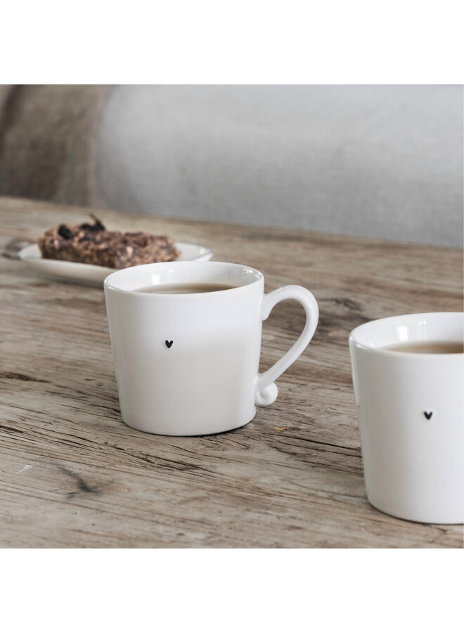 Mug White/heart black 8x7cm