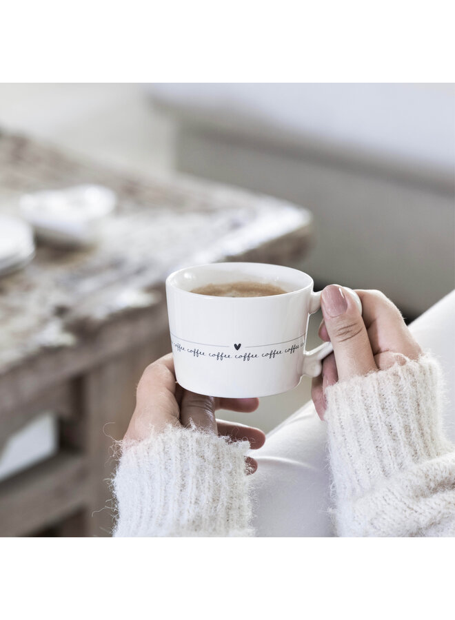 Cup White sm/double coffee 8.5x7x6cm