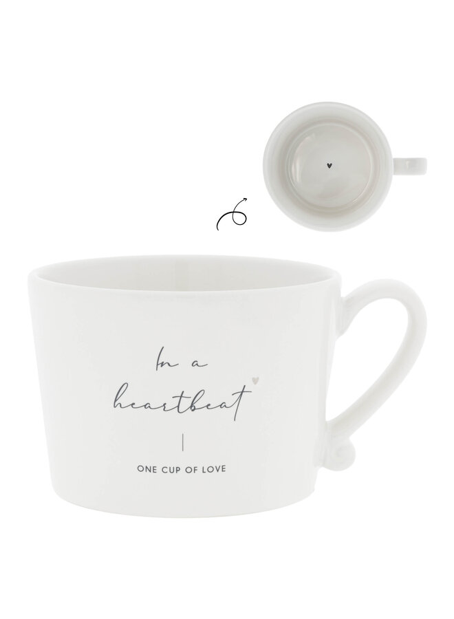 Cup White/In a heart beat10x8x7cm
