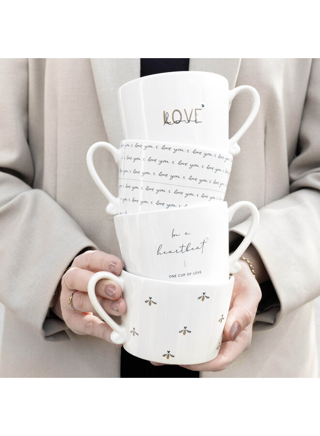 Cup White/In a heart beat10x8x7cm