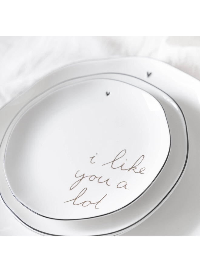 Cake Plate White/i like you a lot 16 cm
