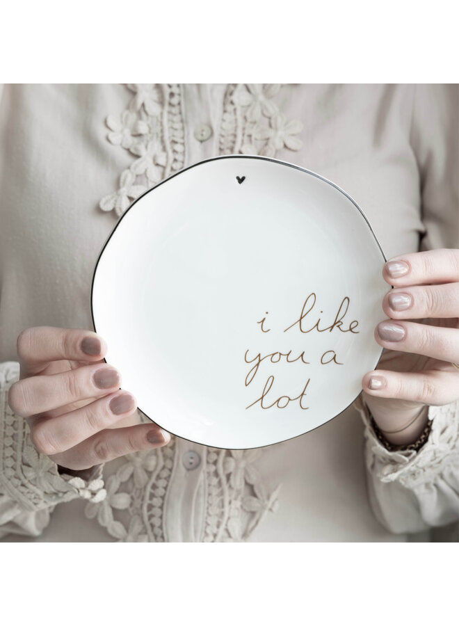 Cake Plate White/i like you a lot 16 cm
