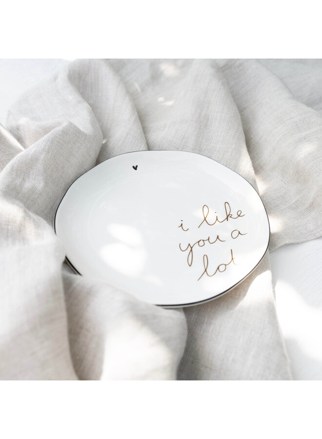 Cake Plate White/i like you a lot 16 cm