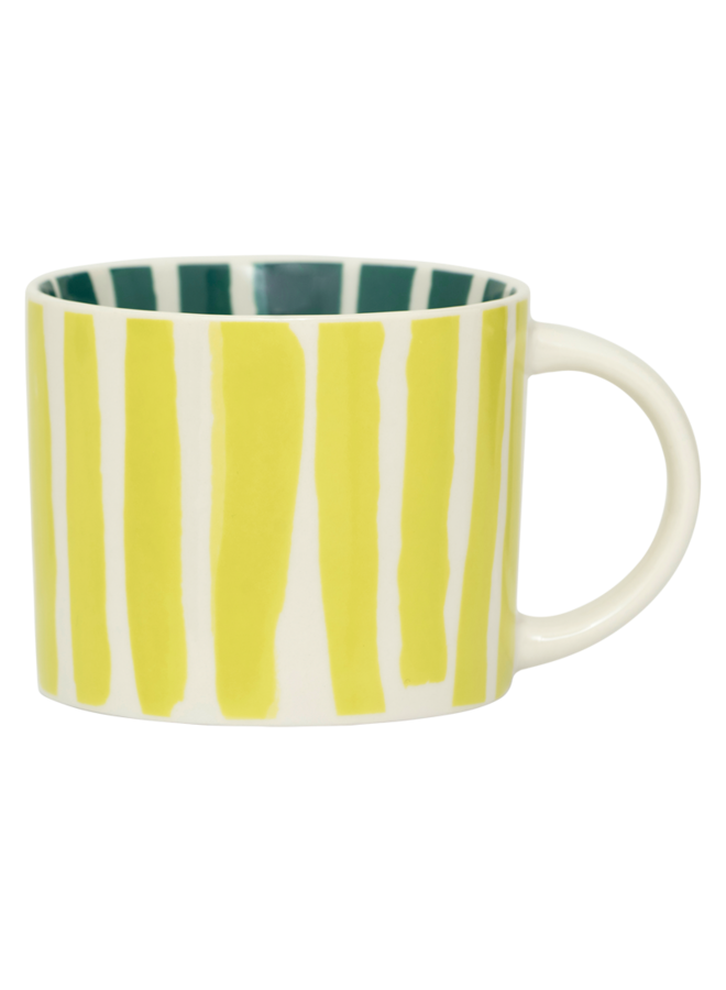 LINDA. x UNC mug Tazza with printed stripes inside & outside A