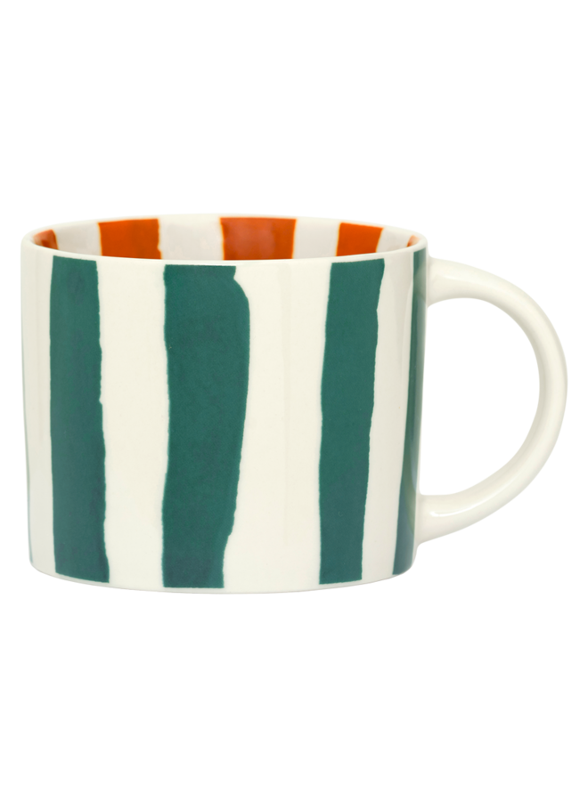 LINDA. x UNC mug Tazza with printed stripes inside & outside C