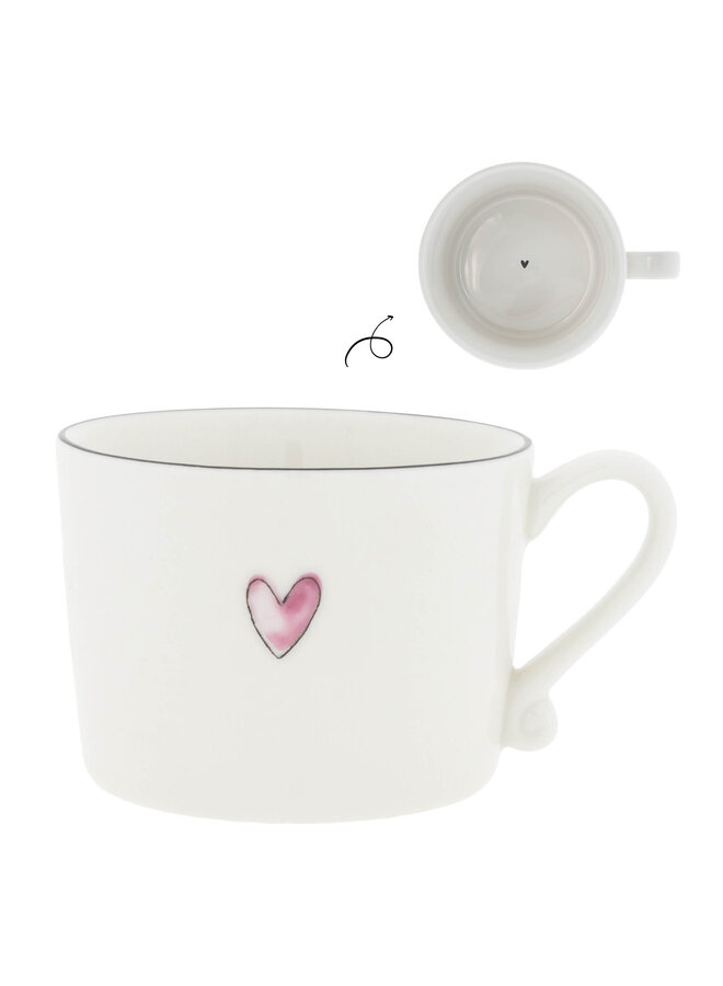 Cup White/Rose Heart