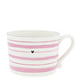 Cup White / Watercolour Rose Stripes 10x8x7cm