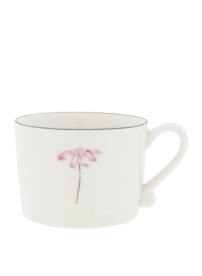 Cup White /Rose Flower 10x8x7cm