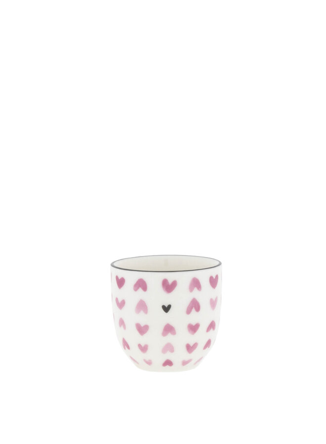 Egg cup White /Rose Hearts all over