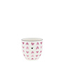 Egg cup White /Rose Hearts all over