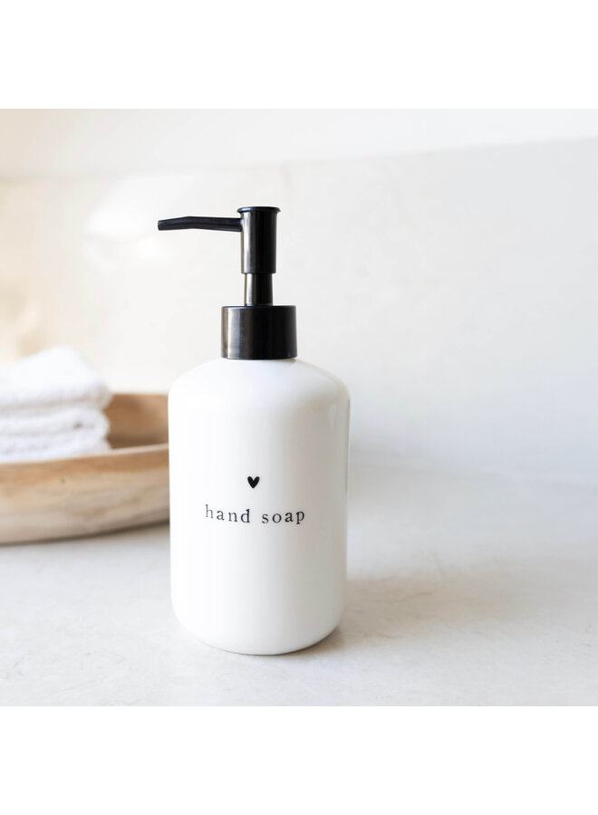 Soap Dispenser White/black heart