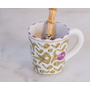 Mug small fleur kaki-lilas gold.ceramic chabi chic