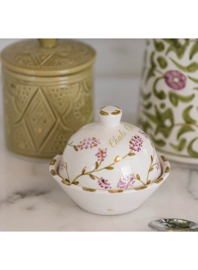 Chabi Chic Butter dish Lavender gold