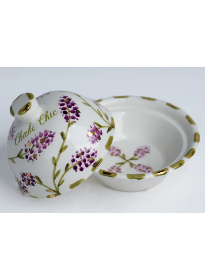 Chabi Chic Butter dish Lavender gold