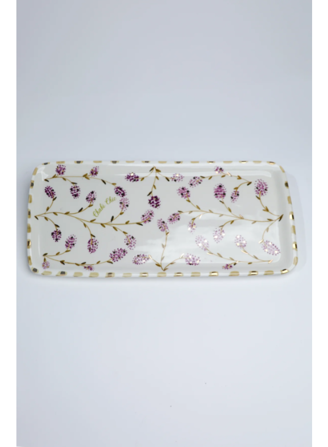 Long cake tray lavender gold