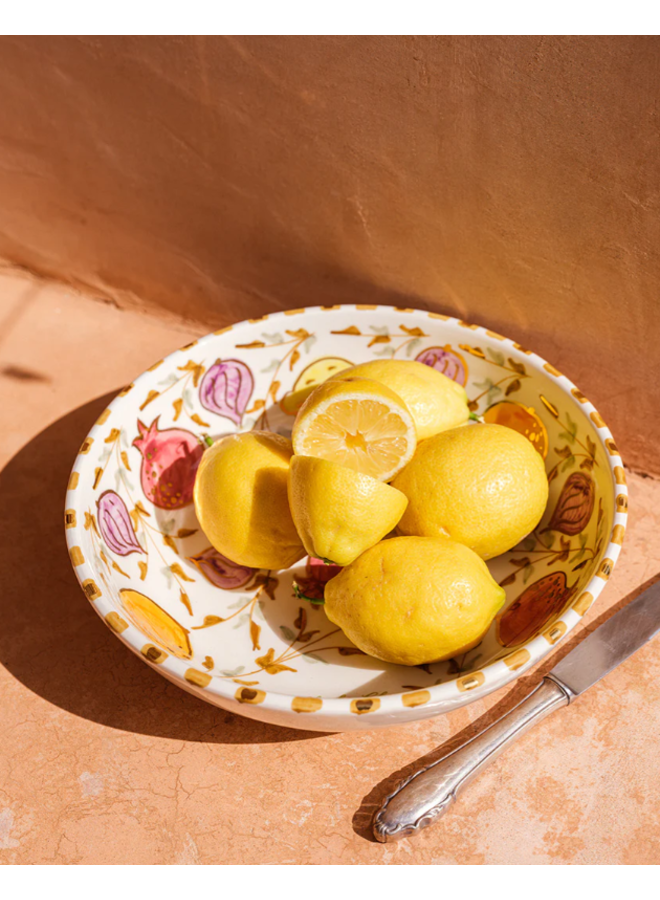 Low salad bowl tutti frutti gold