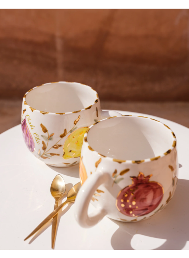 Beldi round mug tutti frutti gold