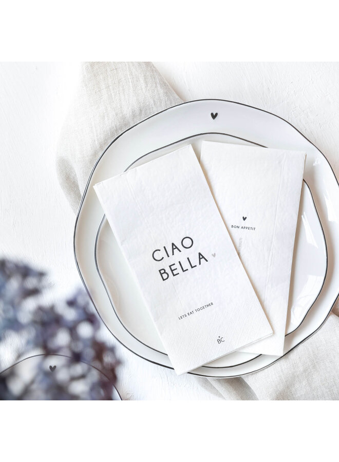 Napkin White/Ciao Bella 16 pcs 10x20cm