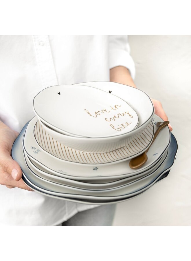 Cake Plate White/love in every bite 16 cm