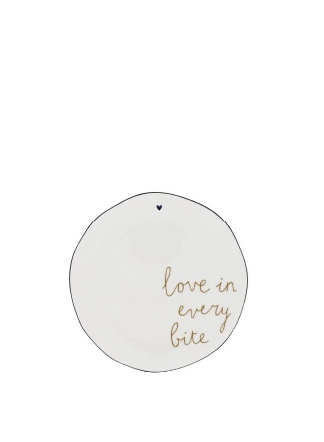 Cake Plate White/love in every bite 16 cm