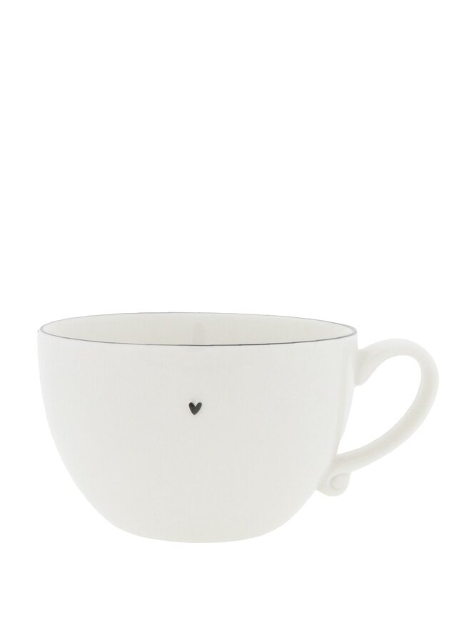 Soup Bowl White /edge Black Sm 13 cm