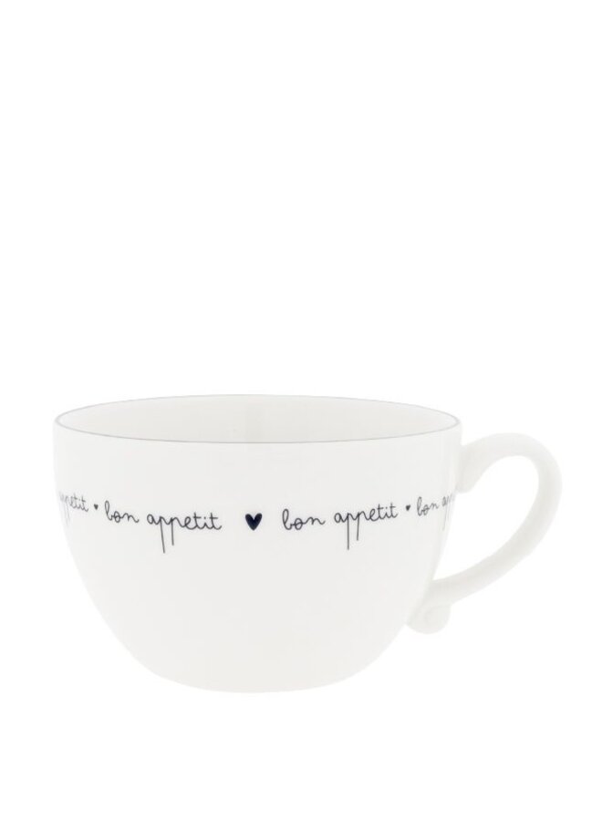 Soup Bowl White/Bon Appetit 13x8 cm