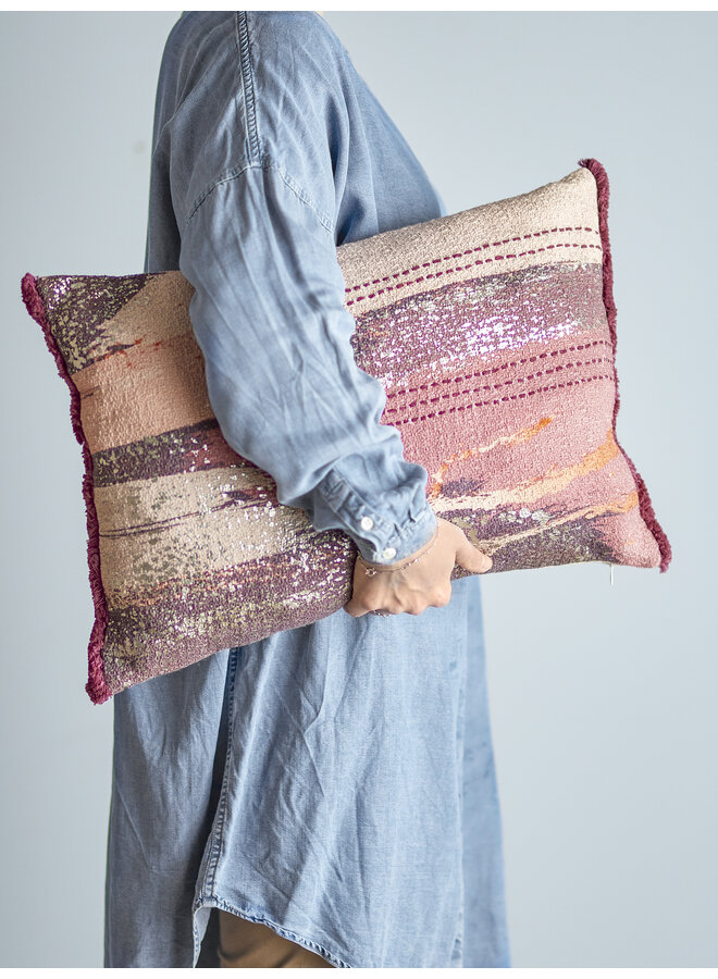 Bri Cushion, Brown, Cotton 50x35cm