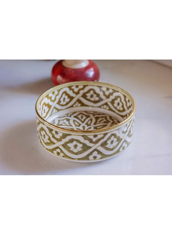 Straight serving dishes Fassia kaki gold SALAD BOWL