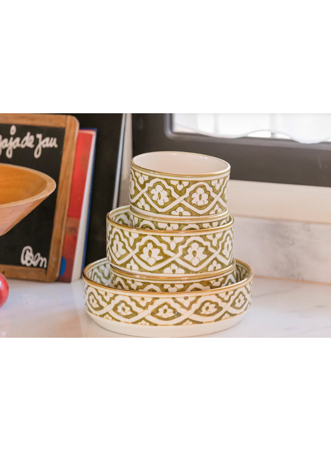 Straight serving dishes Fassia kaki gold SALAD BOWL