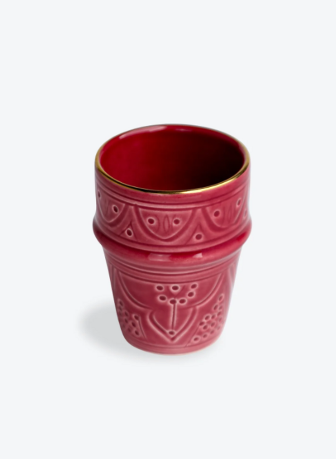 Medium cup Empreinte eggplant gold