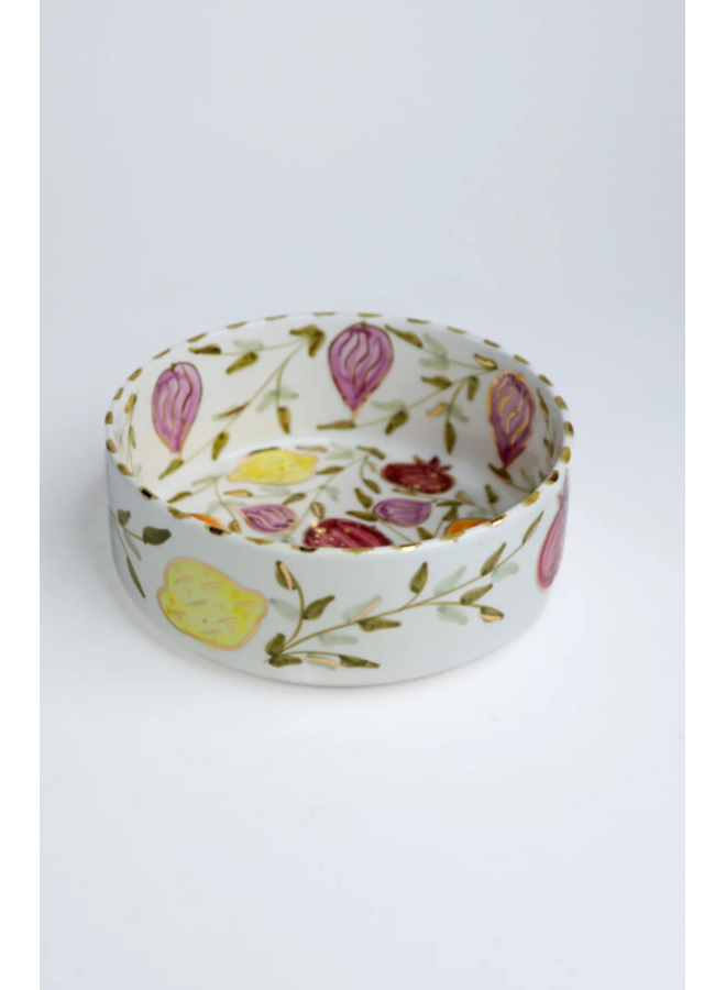 Straight saladbowl Tutti frutti gold